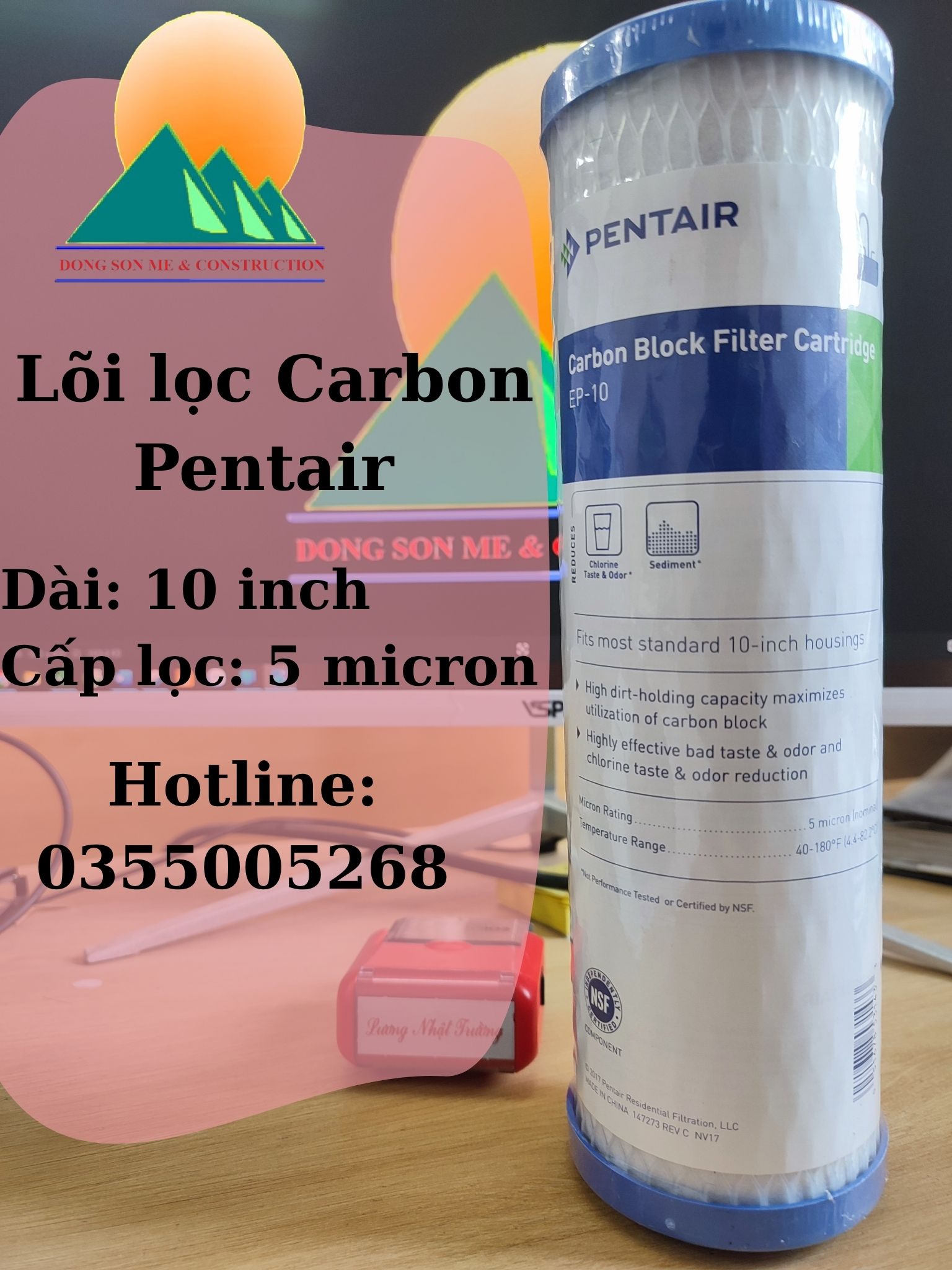 Lõi lọc than hoạt tính Pentair EP-10