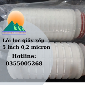 Lõi Lọc Giấy Xếp 5 inch 0,2 micron