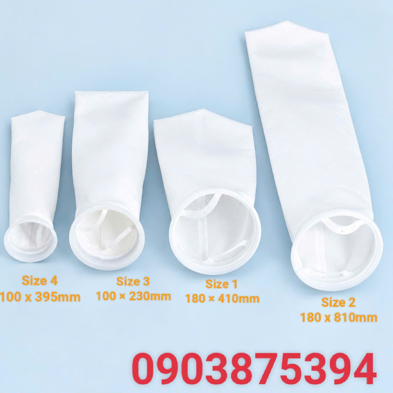 TÚI LỌC POLYPROPYLENE 75 MICRON SIZE 3 MIỆNG NHỰA